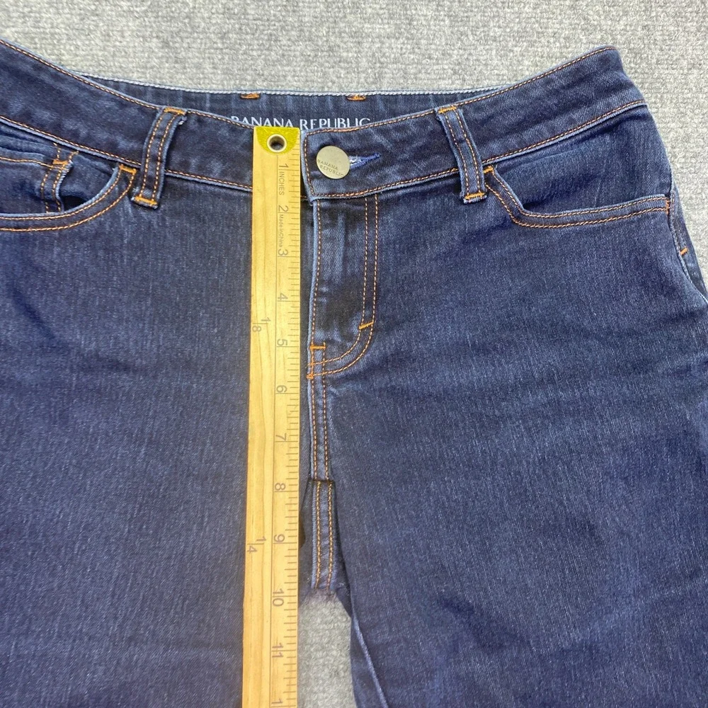 Banana Republic Curvy Boot Jeans Dark Wash Blue Denim Size 28 Western Grunge